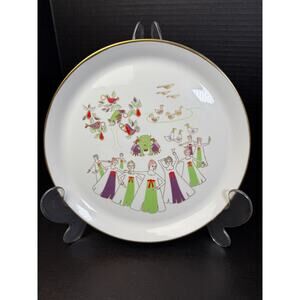 Shenango 12 Days of Christmas Plate Dick Litzel 9 Ladies Dancing Vintage 1972